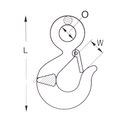 325823 Háčik so širokým očkom a poistkou G80 3150kg červený