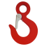 325823 Háčik so širokým očkom a poistkou G80 3150kg červený