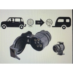 025080 Redukcia adaptér zásuvky tažného zariadenia z  13-7 pin        025080 Redukcia adaptér zásuvky tažného zariadenia z  13-7 pin