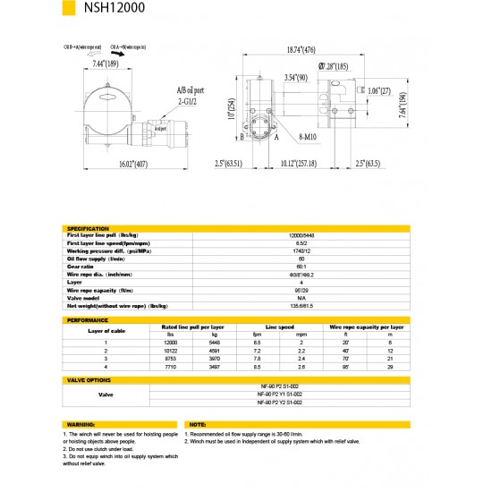 NOVAWIN NSH12000 Hydraulický naviják 5443KG - 341900