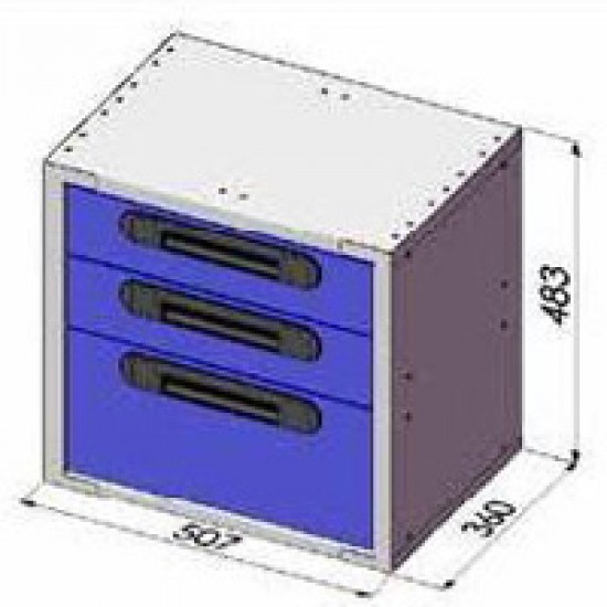 688448 Modulárny zásuvkový box  vybavenie vozidla s 3 zásuvkami 507x483x360mm 