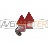 022635 LED Koncové združené svetlá káblové magnetické  zadne s trojuholníkom 9m 12/24V 