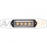 Aluminum Amber LED strobe 4x3w 12w 12-24V 110x32x11 = E9 + R65