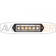 Aluminum Amber LED strobe 6x3w 18w 12-24V 121x32x11 = E9 + R65