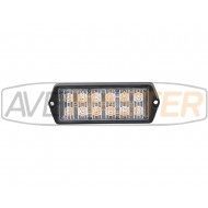 Hliník Amber LED stroboskop 12x3w 36W 12-24V 132x46x17 = E9 + R65