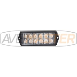 Hliník Amber LED stroboskop 12x3w 36W 12-24V 132x46x17 = E9 + R65