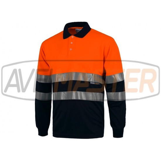 Polo m / tableta reflektor modrá / oranžová polyester XL-171 256-C3870