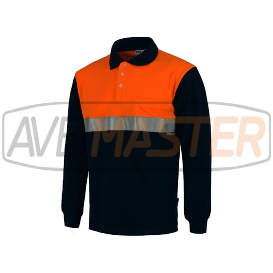 Polo m / tab reflektor modrá / oranžová, Cotton C3843-XXL-171289