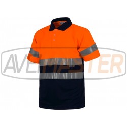 Polo m / short reflektor modrá / oranžová, polyester C3860-XXL171348