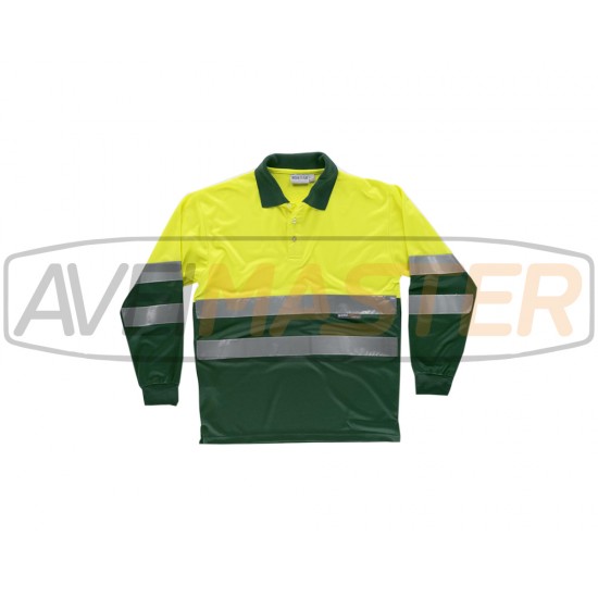 Polo m / reflektor Long Yellow / Dark Green C3870-S-171351