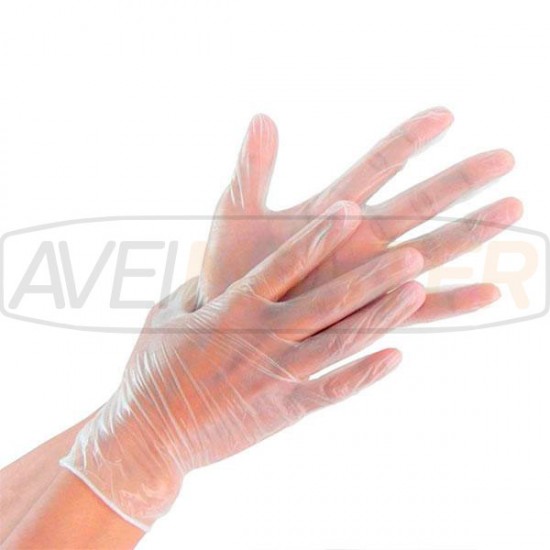 Jednorazové vinylové rukavice bez veľkosti prášok S - CX 100 jednotiek