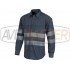 Shirt m. Long w / zatvorenie tlačidla a Gray B8007 - vel.XL
