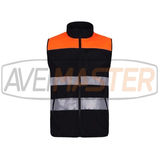 Vetrovka vesta tkané ripstop Black / Orange C2921 Tam M