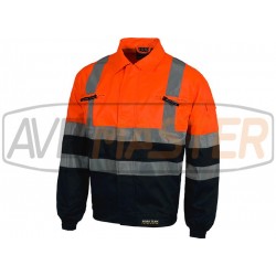 Vetrovka c / zatvorenie spustiť skryté nylon modrá / Orange C3211 - M