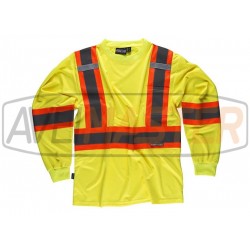 T-Shirt m.comprida Yellow / Orange w / náprsné vrecko C3633 - 3XL