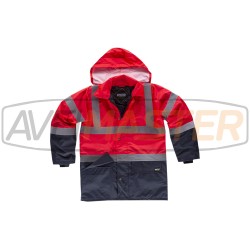 polstrované nepremokavá bunda Red / modrá C3717 - veľkosť XXL polstrované nepremokavá bunda Red / modrá C3717 - veľkosť XXL