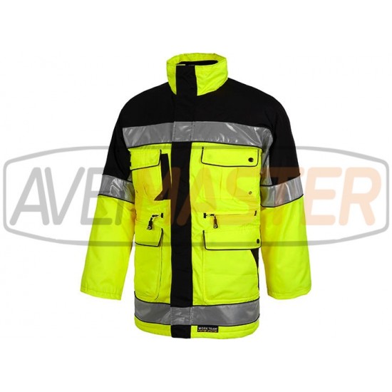 Parka s vysokou viditeľnosťou polstrované Yellow / Black C3790 Tam L