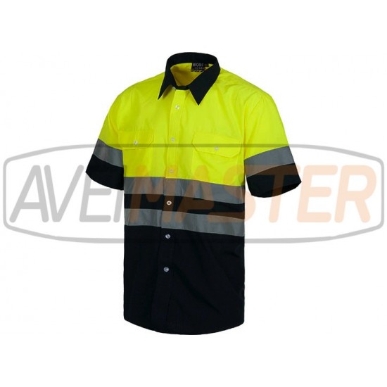 m.curta Shirt Yellow / modrá w / reflexnou páskou C3811 Tam 48
