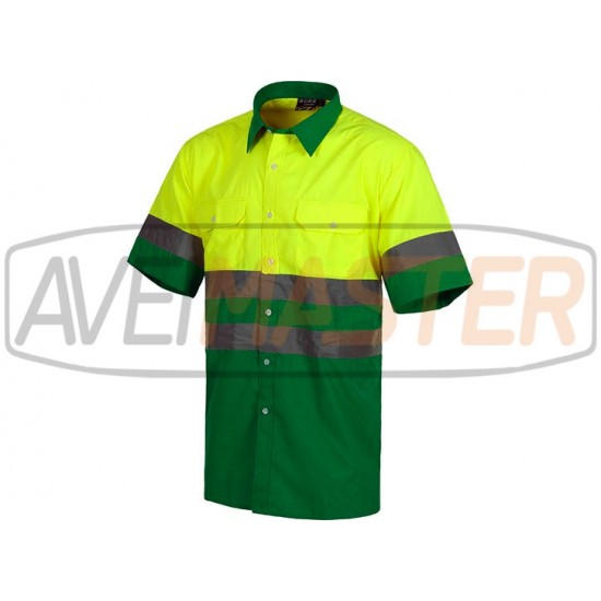 S krátkym rukávom Yellow / Green C3812 - Veľkosť 40