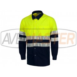 M.comprida shirt Orange / modrá w / reflexnou páskou C3813 - 46