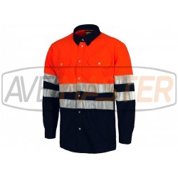 M.comprida Shirt Yellow / modrá w / reflexnou páskou C3813 - 40