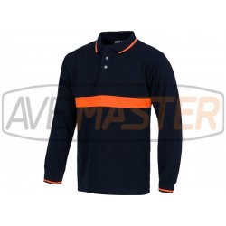Rukáv Polo w / stopy kombinácia modrej / Orange C3852 - M Rukáv Polo w / stopy kombinácia modrej / Orange C3852 - M