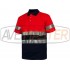 Polo m.curta hrebeň s vysokou viditeľnosťou Red / modrá C3867 -XXL