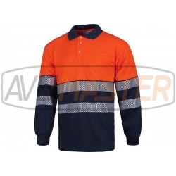 Pole rukáv comp c / 2 reflexné pásky Modrá / Orange C3891 - XL