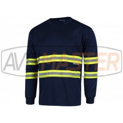 T-Shirt m.comp modrá / žltá w / Reflet pásik hrebeň C3937 - L