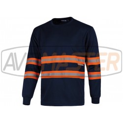 T-Shirt m.comp modrá / Orange w / Reflet pásky hrebeňového C3937 - XXL