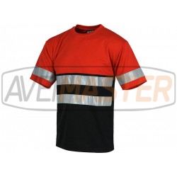 T-Shirt m.curta Black / Red w / reflexné pásky C3940 -XXL