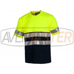 T-Shirt m.curta žltá / modrá w / reflexnou páskou C3941 - XXL