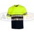 T-Shirt m.curta žltá / modrá w / reflexnou páskou C3941 - XXL