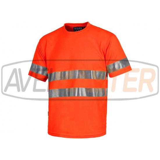 krátkym rukávom tričko Orange w / reflexné pásky C3945 - S