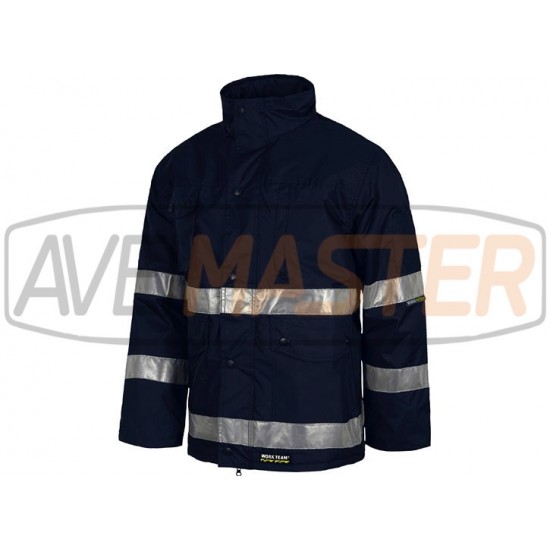 High nepremokavá bunda golier S1008 Navy Blue - veľkosť L