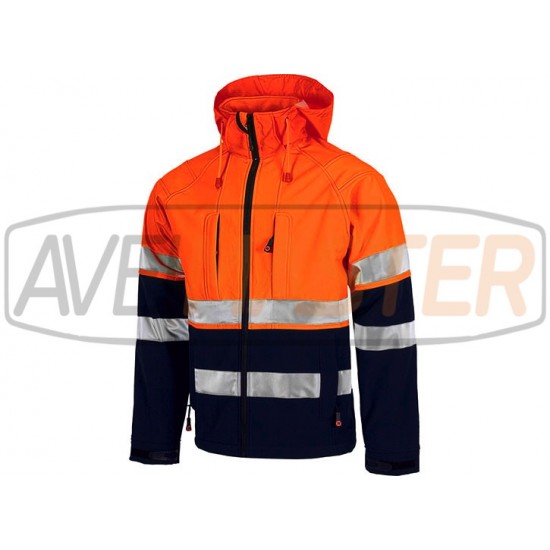 Parka reflektor modrá / oranžová S9525 s Capucho - Tam 3XL