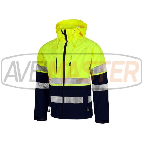 Parka reflektor modrá / žltá S9525 Capucho- s Tam - XL