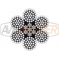 Pozinkovaný oceľový kábel 6x37 - 8mm