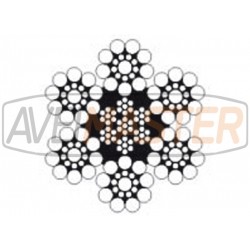 Cabo de Aco pozinkovaná 8x19 + IWRC - 12mm