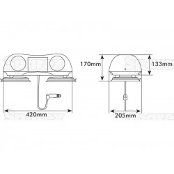 Halogénový svetelný maják dĺžka: 420mm 12V Halogénový svetelný maják dĺžka: 420mm 12V
