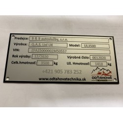 1205508 Výrobný štítok AL 120x55x0,8mm ODTAHOVATECHNIKA.SK
